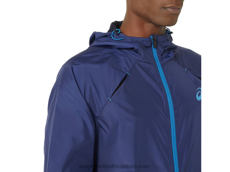 Men Asics Lite-Show Mesh Jacket LH4X0137 Peacoat
