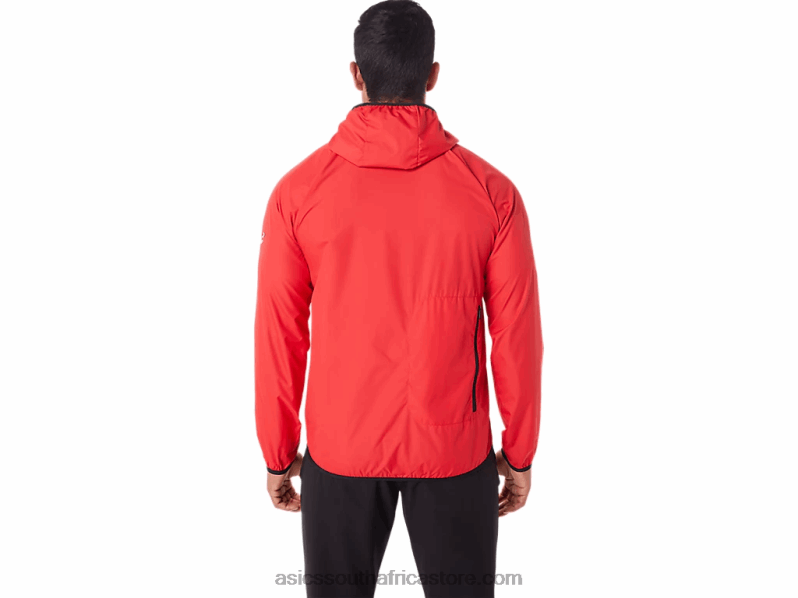 Men Asics Packable Jacket LH4X01822 Electric Red/Black