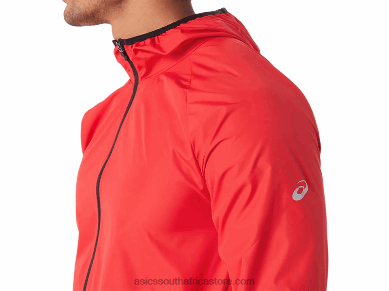 Men Asics Packable Jacket LH4X01822 Electric Red/Black