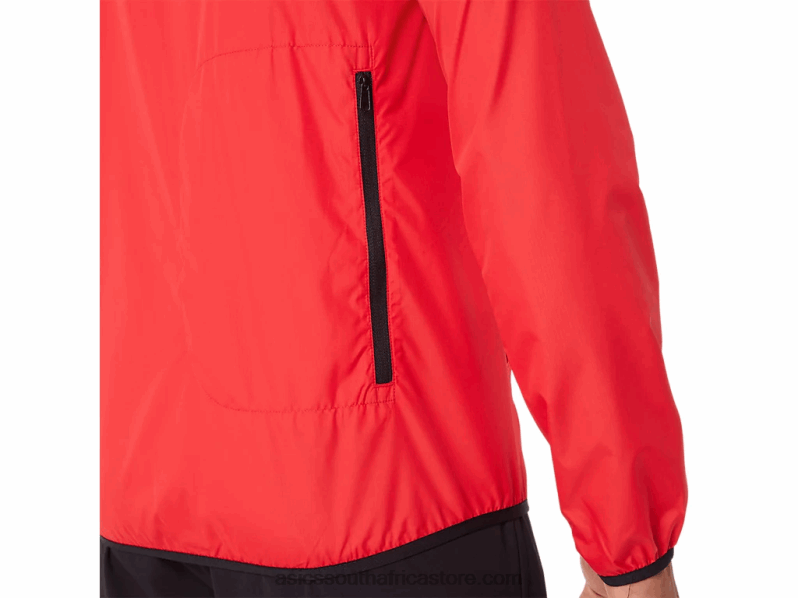 Men Asics Packable Jacket LH4X01822 Electric Red/Black