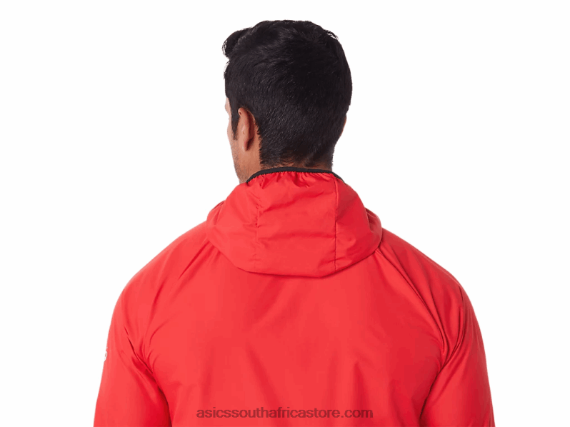 Men Asics Packable Jacket LH4X01822 Electric Red/Black