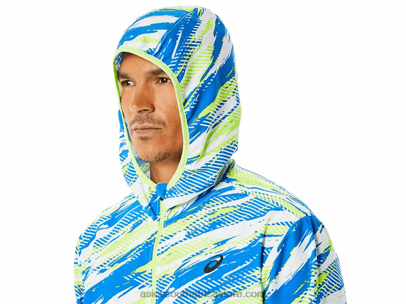 Men Asics Ready-Set Jacket Lam LH4X01343 Hazard Green