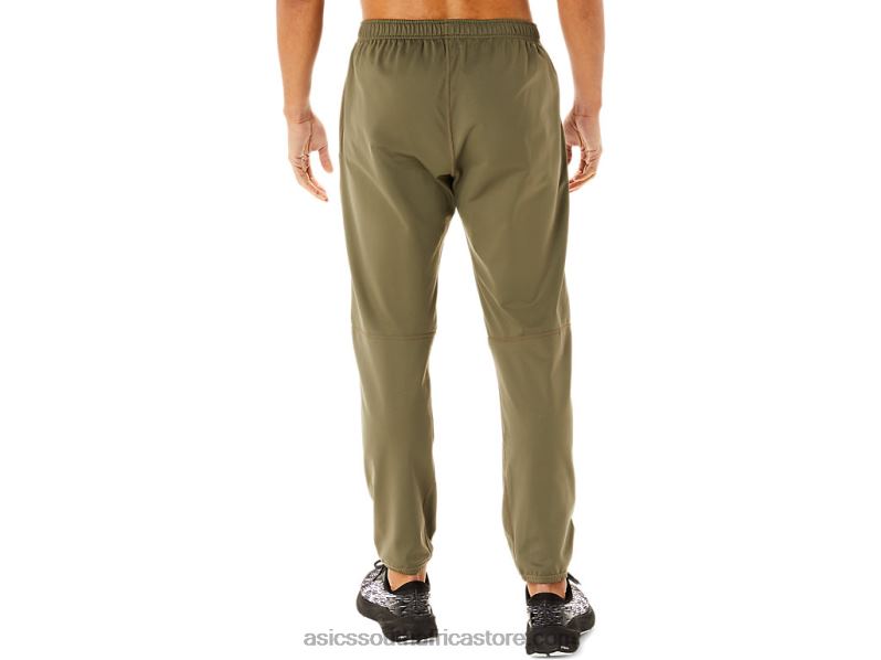 Men Asics Brushed Knit Pants LH4X0746 Mantle Green