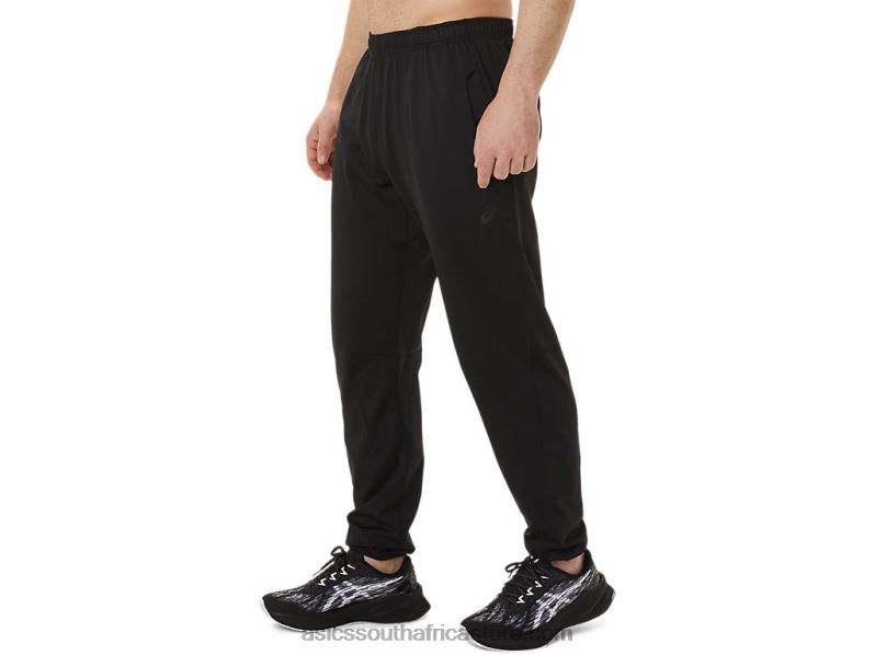 Men Asics Brushed Knit Pants LH4X0750 Performance Black