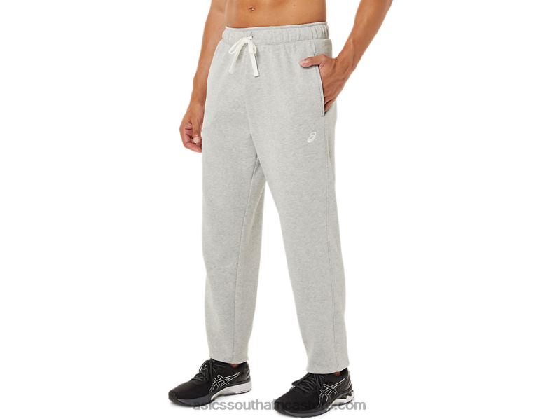 Men Asics Fleece Tapered Pant LH4X01704 Light Grey Heather
