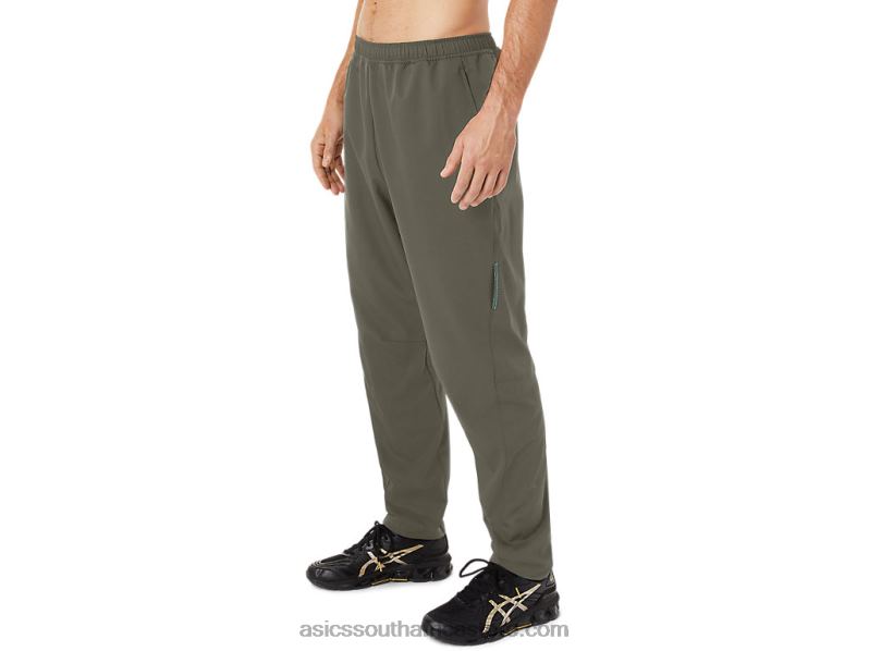 Men Asics Woven Pants LH4X01438 Mantle Green