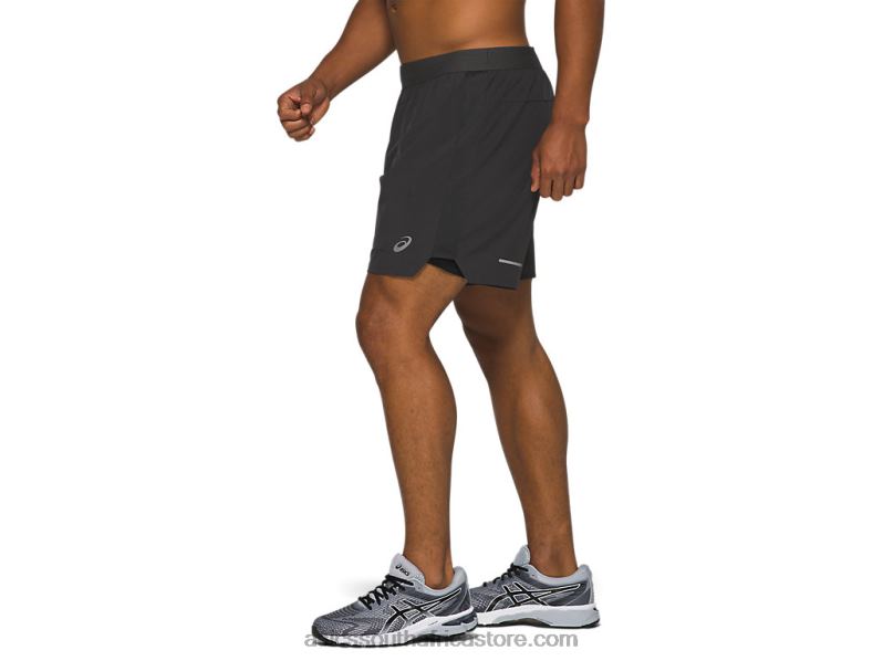 Men Asics Road 2-N-1 7in Short LH4X02101 Graphite Grey