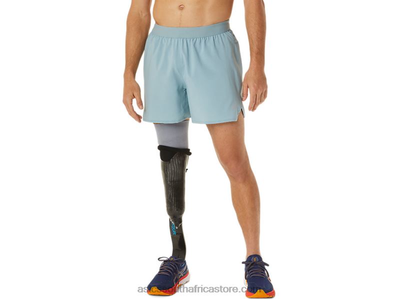 Men Asics Road 5in Short LH4X01054 Light Steel