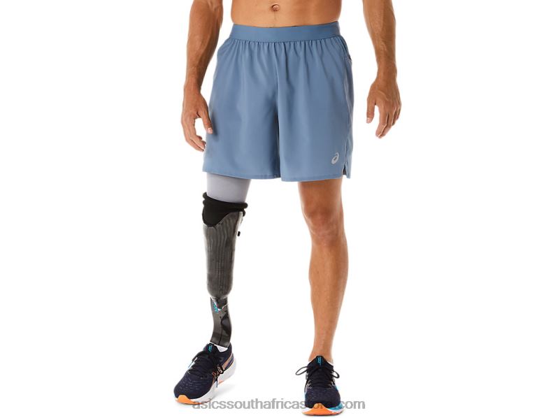 Men Asics Road 7in Short LH4X032 Steel Blue