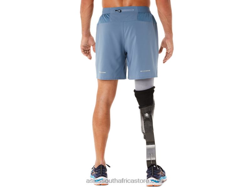 Men Asics Road 7in Short LH4X032 Steel Blue