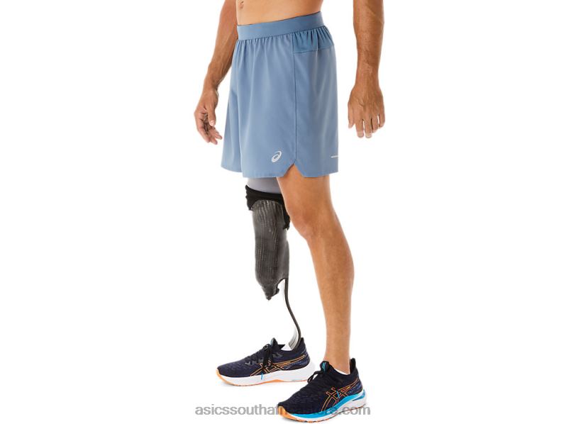 Men Asics Road 7in Short LH4X032 Steel Blue