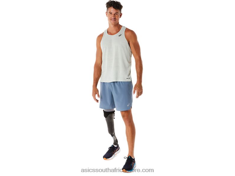 Men Asics Road 7in Short LH4X032 Steel Blue