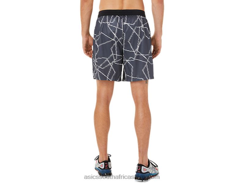 Men Asics Seasonal All Over Print Shorts LH4X01436 Carrier Grey
