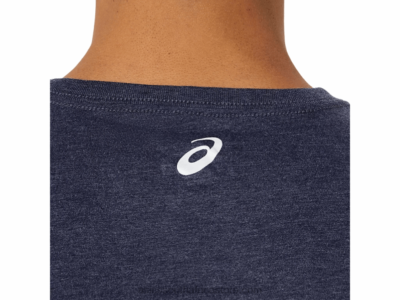 Men Asics 1977 MTn Tee LH4X02036 Peacoat Heather