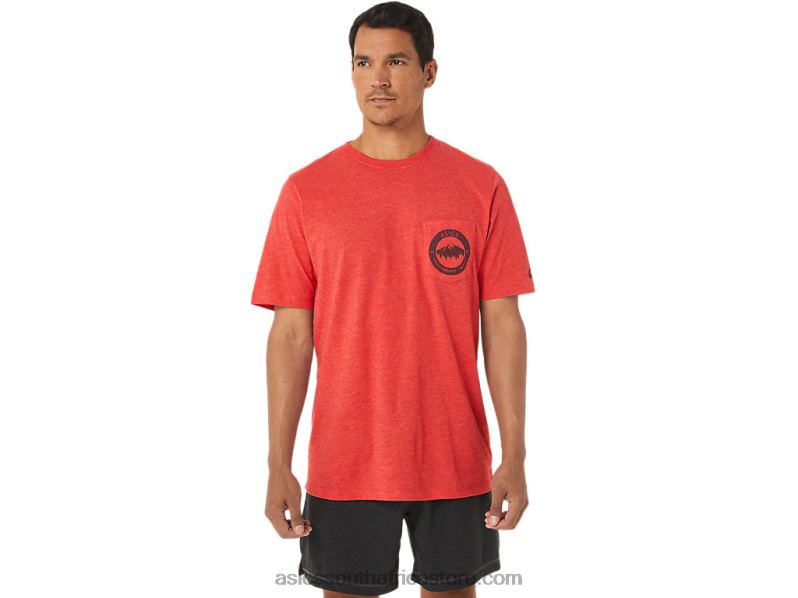 Men Asics 1977 Mountain Tee LH4X0890 Classic Red Heather