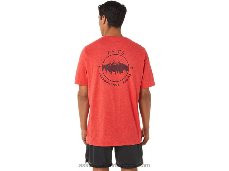 Men Asics 1977 Mountain Tee LH4X0890 Classic Red Heather