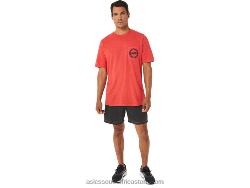 Men Asics 1977 Mountain Tee LH4X0890 Classic Red Heather