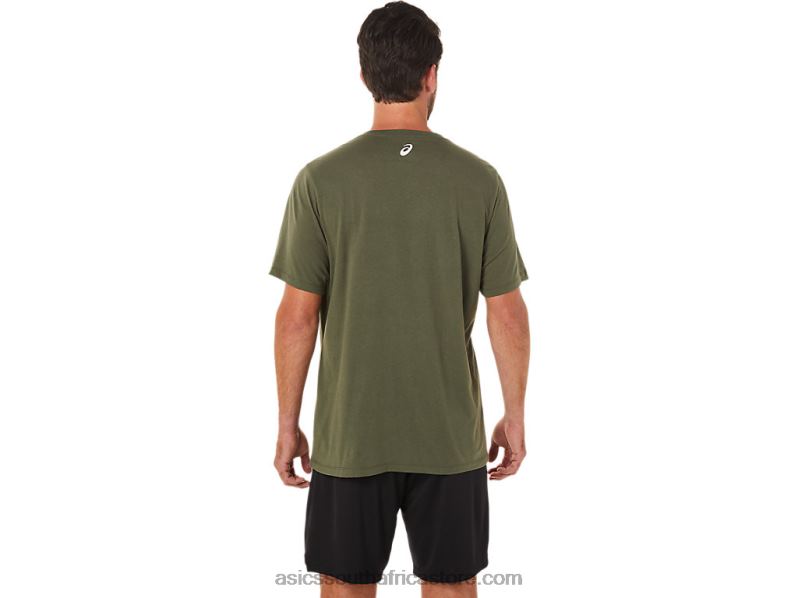 Men Asics 1977 Sportswear Tee LH4X01654 Olive Canvas