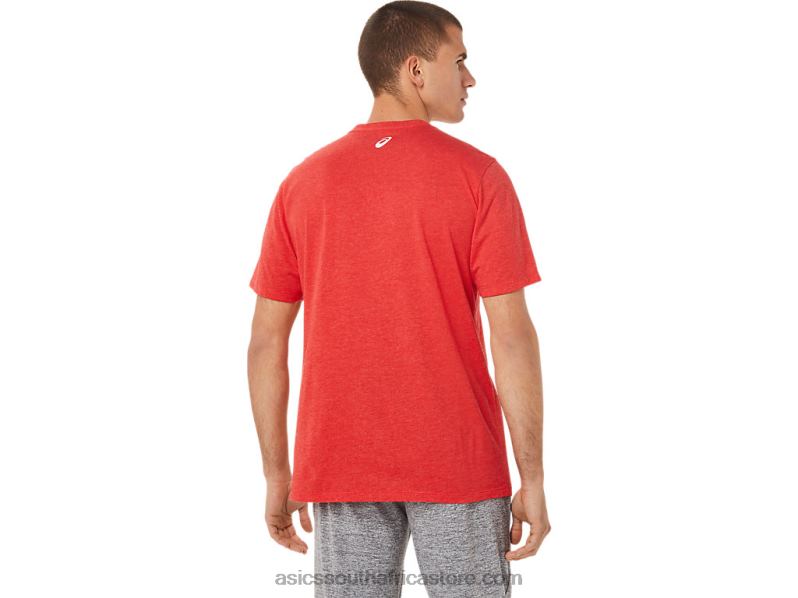 Men Asics 1977 Sportswear Tee LH4X0781 Classic Red Heather