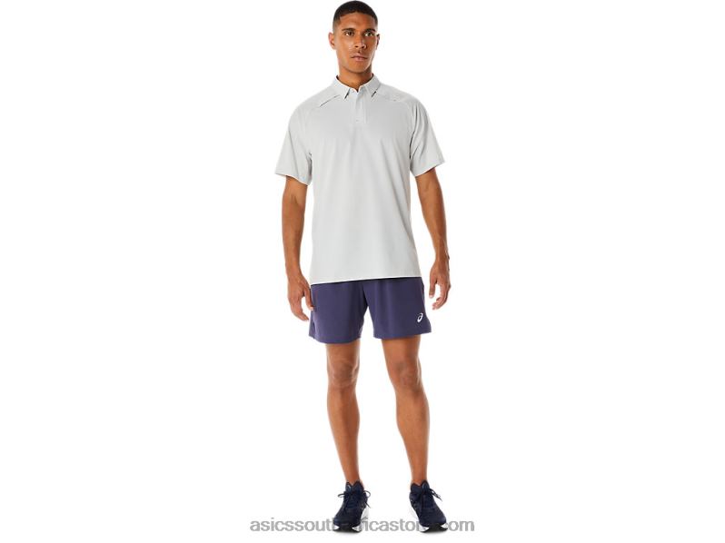 Men Asics Actibreeze Jacquard Polo Shirt LH4X0275 Glacier Grey