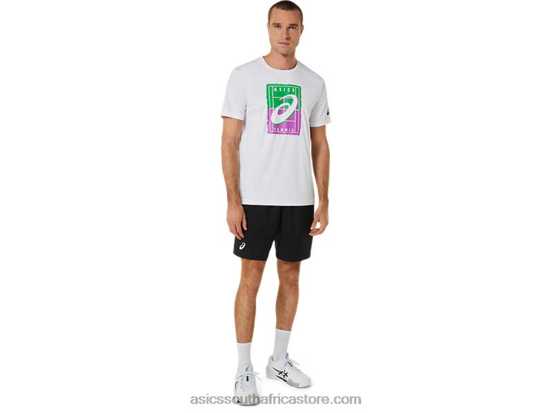 Men Asics Court Gs Graphic Tee LH4X0525 Brilliant White