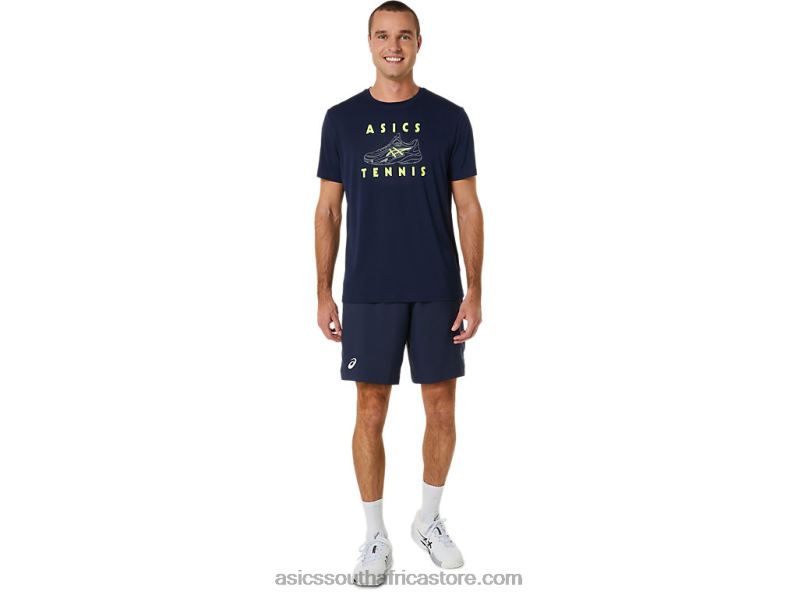 Men Asics Court Shoes Graphic Tee LH4X0520 Midnight