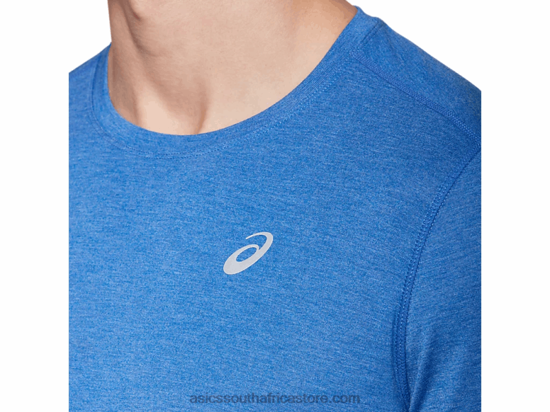 Men Asics Dorai Long Sleeve Top LH4X02093 Blue Heather