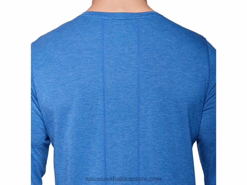 Men Asics Dorai Long Sleeve Top LH4X02093 Blue Heather