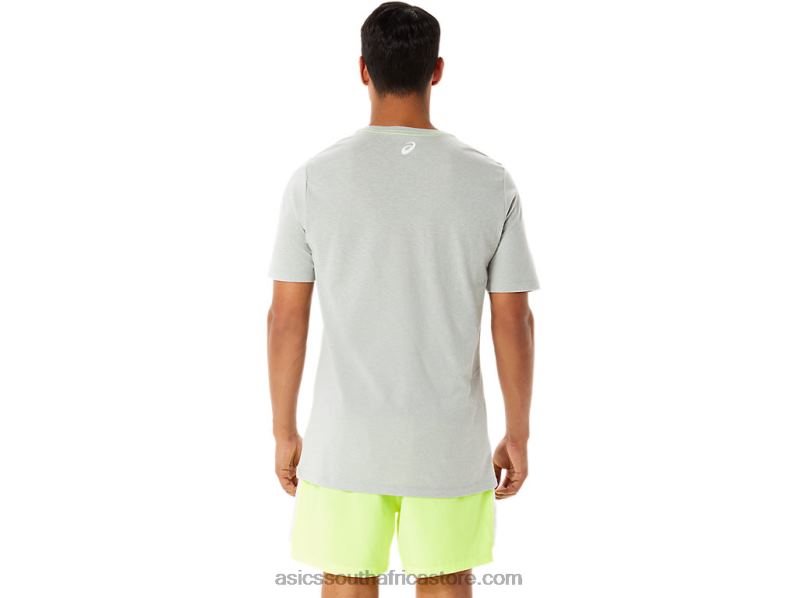 Men Asics Graphic Short Sleeve Wch LH4X01281 Light Grey Heather