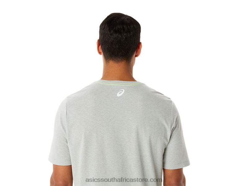 Men Asics Graphic Short Sleeve Wch LH4X01281 Light Grey Heather
