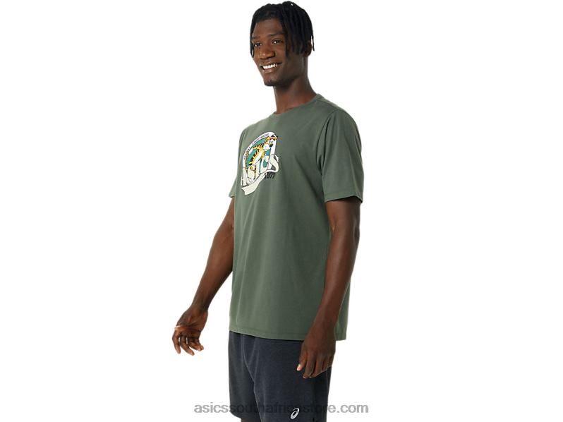 Men Asics Heritage 1977 Tee LH4X0875 Olive Canvas