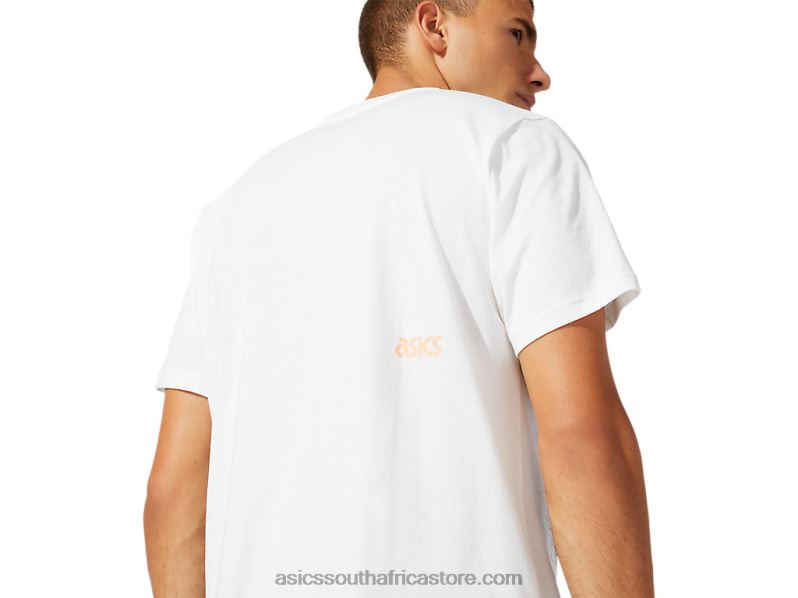 Men Asics Jersey Dt Graphic Short Sleeve Tee LH4X01933 Cream