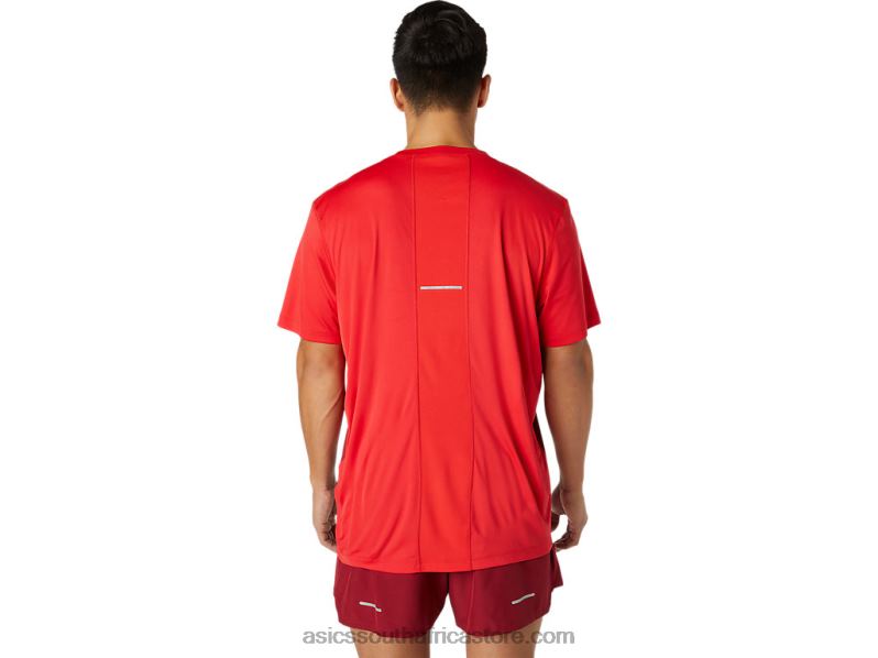 Men Asics Kasane Short Sleeve Top LH4X01778 Electric Red/Burgundy