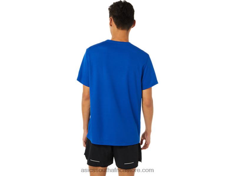 Men Asics La Marathon Short Sleeve LH4X01622 Blue