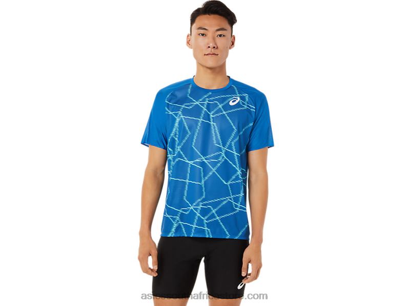 Men Asics Light Short Sleeve Top LH4X01443 Lake Drive