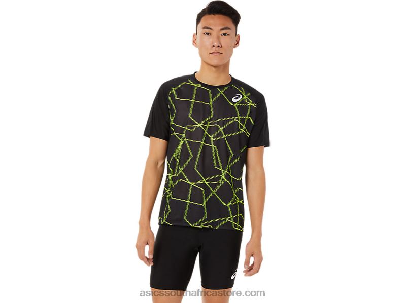 Men Asics Light Short Sleeve Top LH4X01444 Performance Black