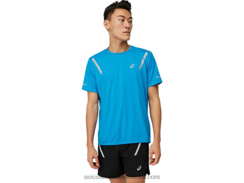Men Asics Lite-Show Short Sleeve Top LH4X01674 Electric Blue
