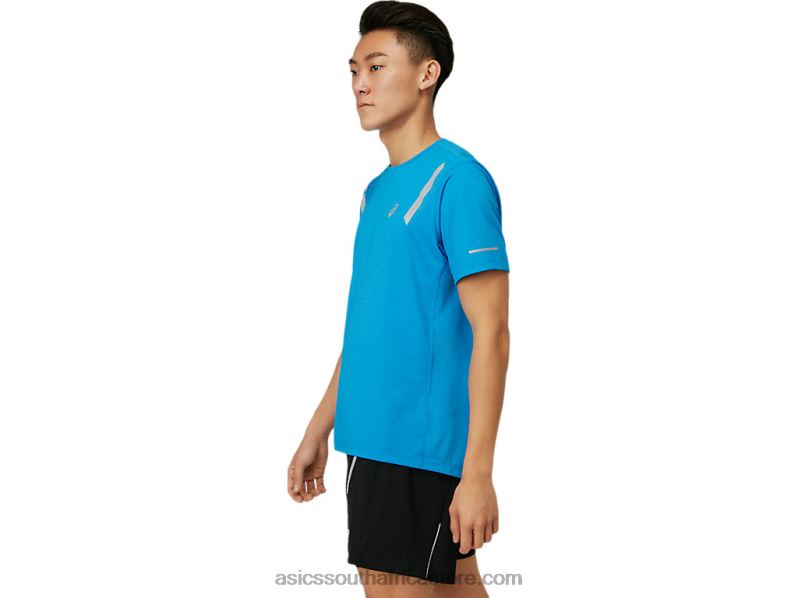 Men Asics Lite-Show Short Sleeve Top LH4X01674 Electric Blue