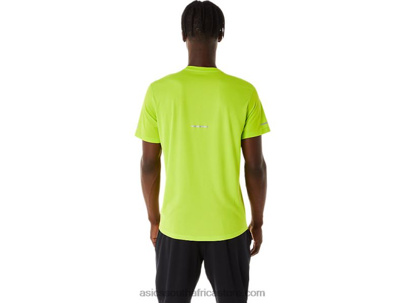 Men Asics Lite-Show Short Sleeve Top LH4X0218 Lime Zest