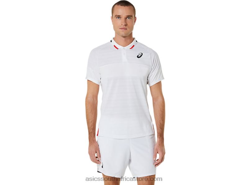 Men Asics Match Polo-Shirt LH4X0324 Brilliant White