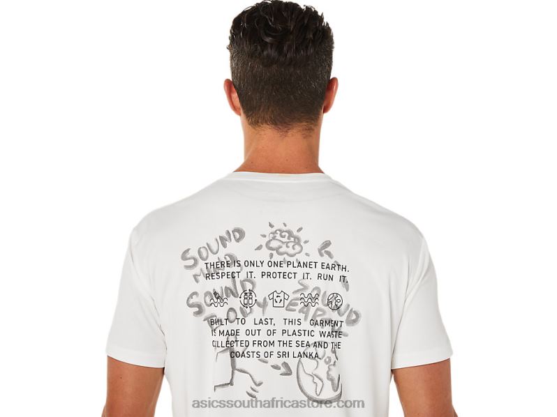 Men Asics Ocean Waste Run Top LH4X01487 Natural White