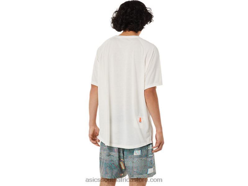 Men Asics Pocket Short Sleeve Top LH4X01405 Cream