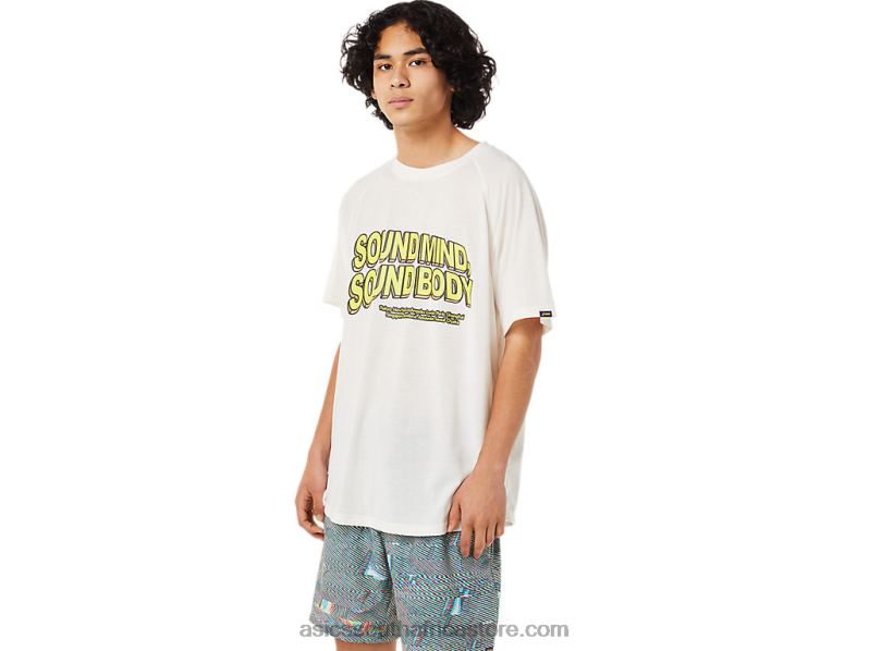 Men Asics Pocket Short Sleeve Top LH4X01405 Cream