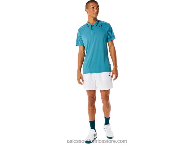 Men Asics Polo Shirt LH4X01117 Misty Pine