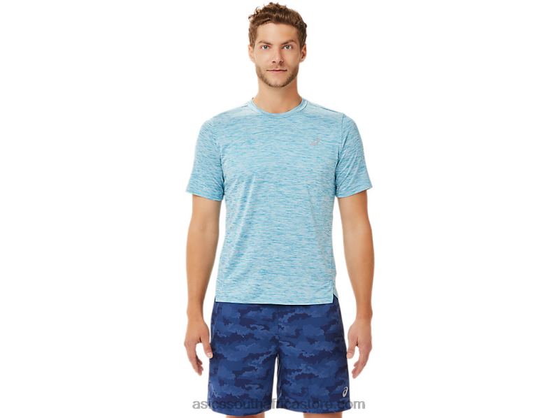 Men Asics Pr Lyte Short Sleeve LH4X02024 Teal Blue