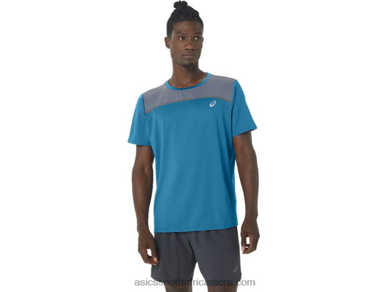 Men Asics Pr Lyte Short Sleeve LH4X0229 Island Blue