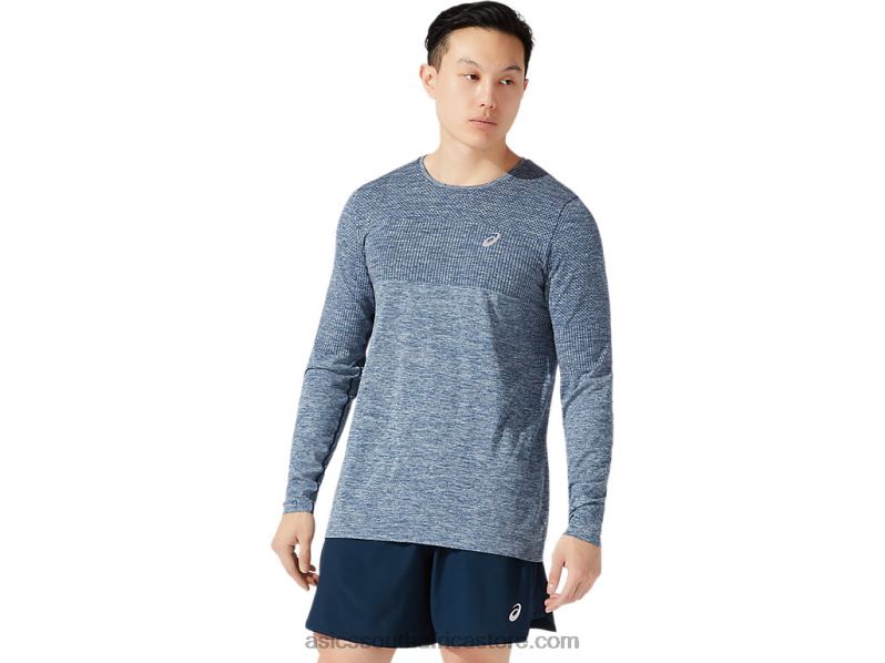 Men Asics Race Seamless Long Sleeve LH4X01976 French Blue