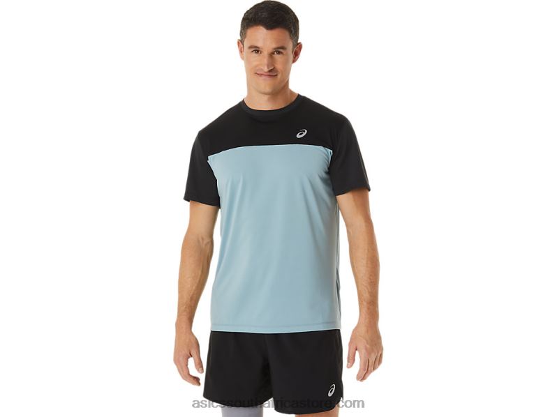 Men Asics Race Short Sleeve Top LH4X01028 Performance Black/Light Steel