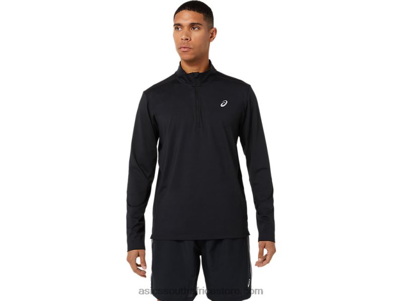 Men Asics Ready-Set Half Zip LH4X01389 Performance Black