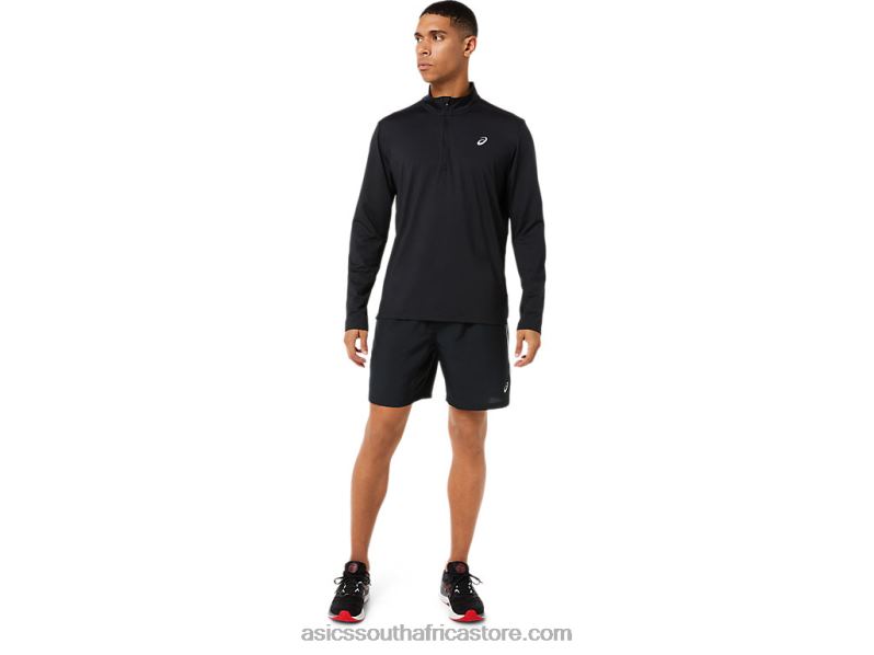 Men Asics Ready-Set Half Zip LH4X01389 Performance Black